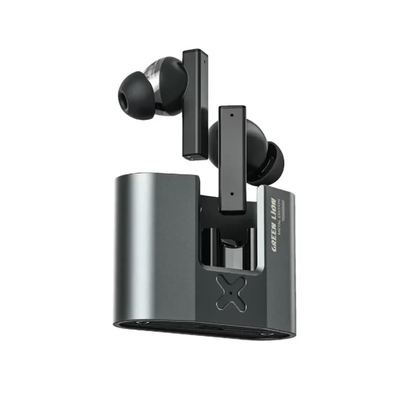 016 Green Lion ZINC X Metal Earbuds TWS with ANC - Black - Image 1
