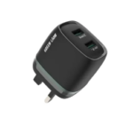 Green Lion Dual USB 12W Wall Charger with USB-A to Micro Cable 1M UK - Black