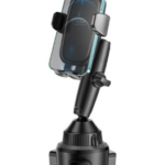 Brave Car Cup Phone Holder BHL-49 - One Button Release, Foldable, 360° Rotatable, Universal - Black