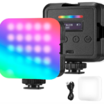 NEEWER Magnetic RGB Camera Light, 360° Full Color RGB61 Small LED Panel Video Light with 3 Cold Shoe Mounts/CRI 97+/20 Scene Modes/2500K-8500K/2000mAh Portable Recording Photography Selfie Lighting
