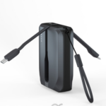 Brave 10000mAh Power Bank Support PD 20W and USB A 22.5W Fast Charging with Built-in 2 Output Cable and LED Display for iPhone and Android - Black