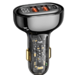 BRAVE 80W 3-Ports Transparent Digital Display Fast Car Charger (PD + Dual QC, 3 Fast Charging Protocols)