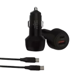 BRAVE BCC-26 48W QC 3.0&PD Dual Port Car Charger - Black