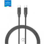 BRAVE BDC-46 Type C to Type C Braided Fast Charging Data Cable 60W 3A, for iPhone 16, 1M - Black