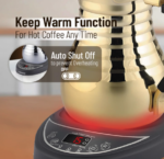 ⁦LePresso Arabic Coffee and Tea Dallah, 750mL Coffee Brewer Automatic Kettle, Boiling Function Tea Brewer, Keep Warm Coffee Maker, Stainless Steel Arabic Coffee Maker, 1 Touch Operation Coffee Machine⁩ - الصورة ⁦2⁩