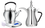 ⁦GA-C84849 Gulf Dalla Arabic Tea & Coffee Maker 2 Pcs Set 1000 ml 1000 Watt | Silver⁩ - الصورة ⁦2⁩