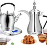 GA-C84849 Gulf Dalla Arabic Tea & Coffee Maker 2 Pcs Set 1000 ml 1000 Watt | Silver